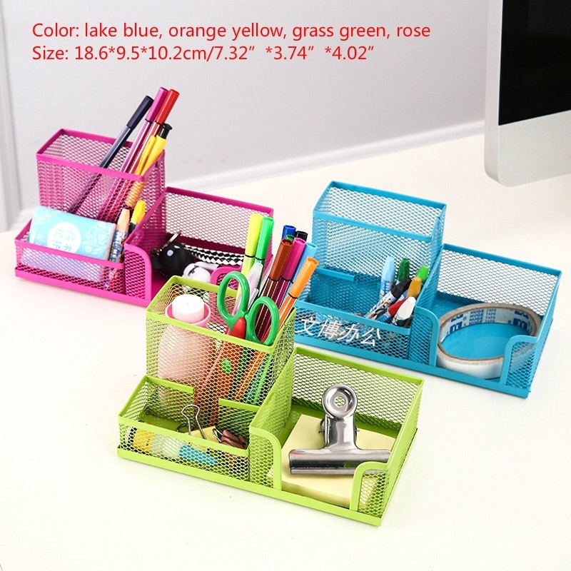 ️Ready Stock️ Metal Desktop Storage Box Organiser Pen Card Office Stationery Holder