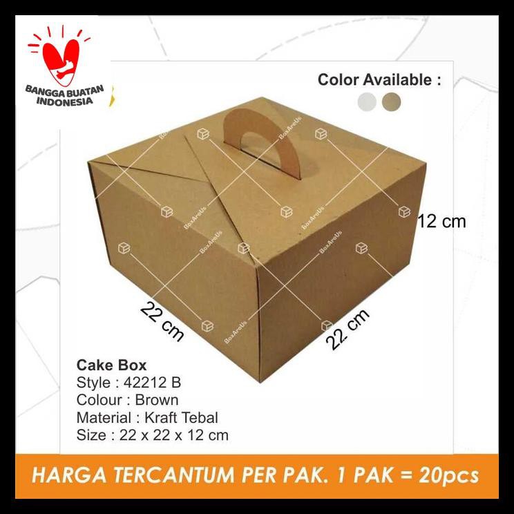 

0 42212 Brown | Packaging, Dus Kue, Box Kue, Gift Box - Cokelat