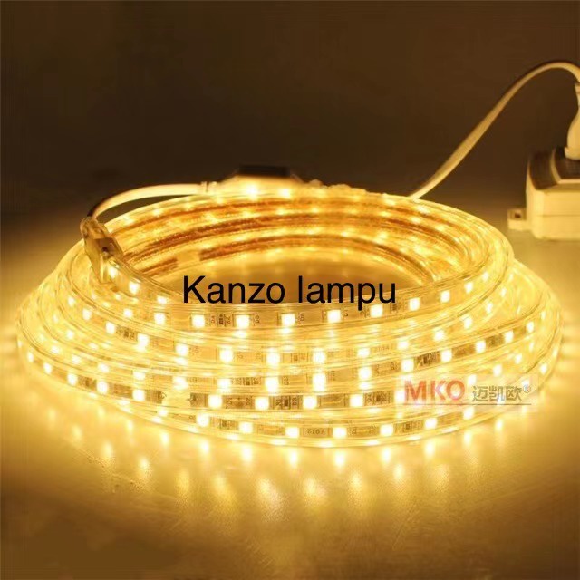 10.10 / rollan Lampu led strip selang 5050 smd Ac 220v (1-1000m) outoor free soket 5