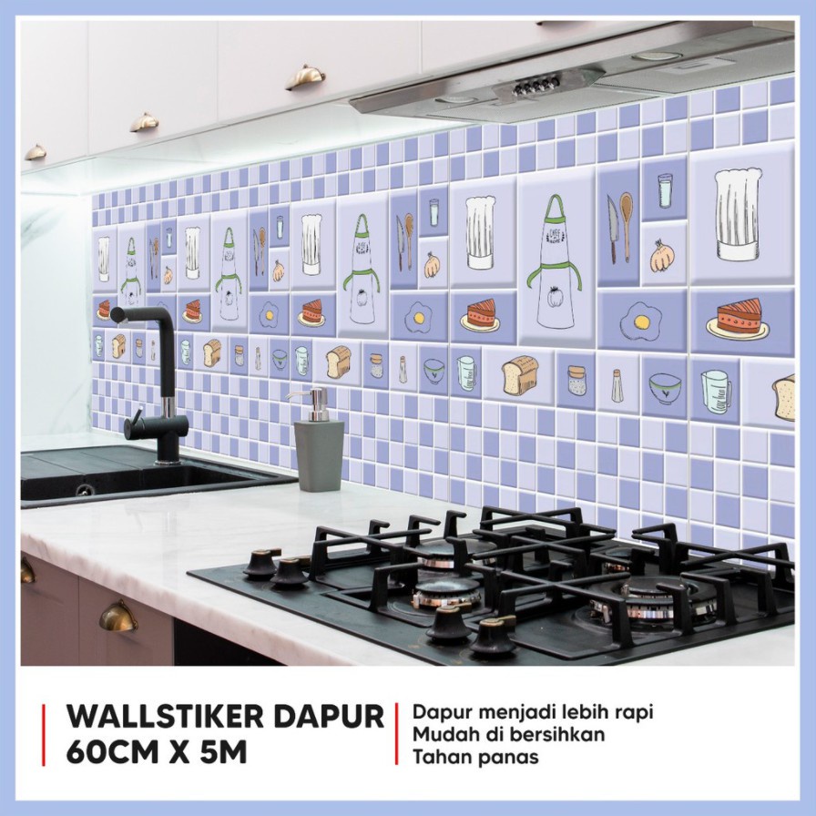 DD121 Wallpaper Sticker Dapur Anti Air 5m x 60cm / Minyak Panas / Kitchen Sticker Dinding COD