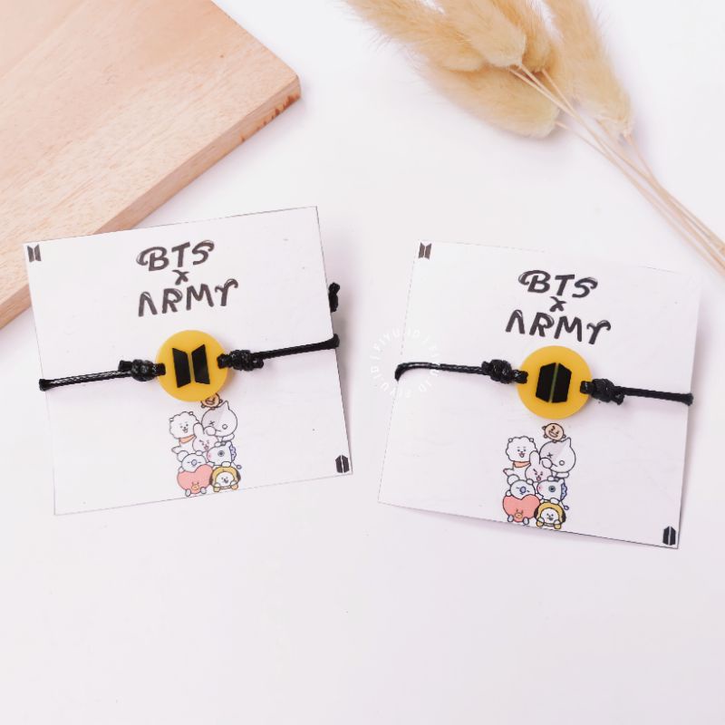 GELANG BTS ARMY / GELANG LOGO BTS ARMY BUTTER TALI WATERPROOF