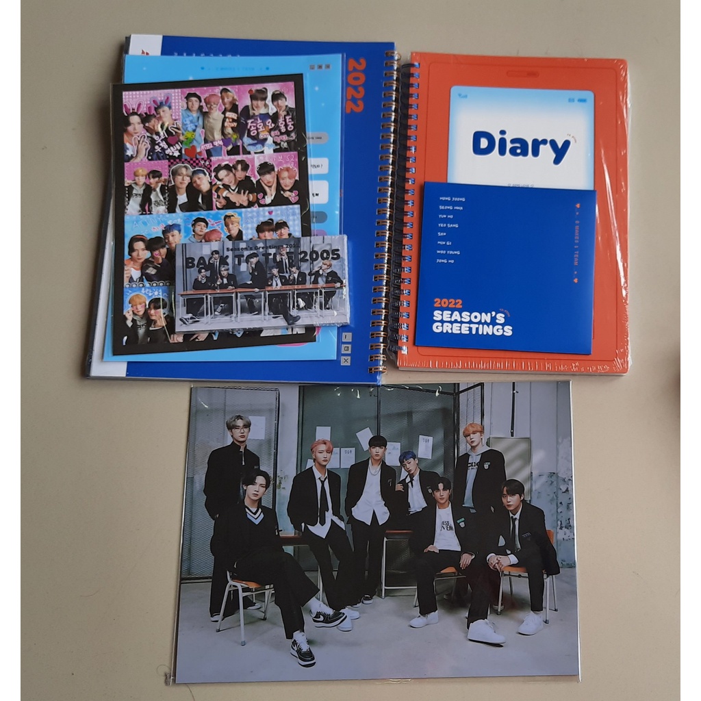 [READY STOCK] Sharing Ateez Season Greetings 2022 SG22 Calendar Diary Postcard Hongjoong Seonghwa Yu