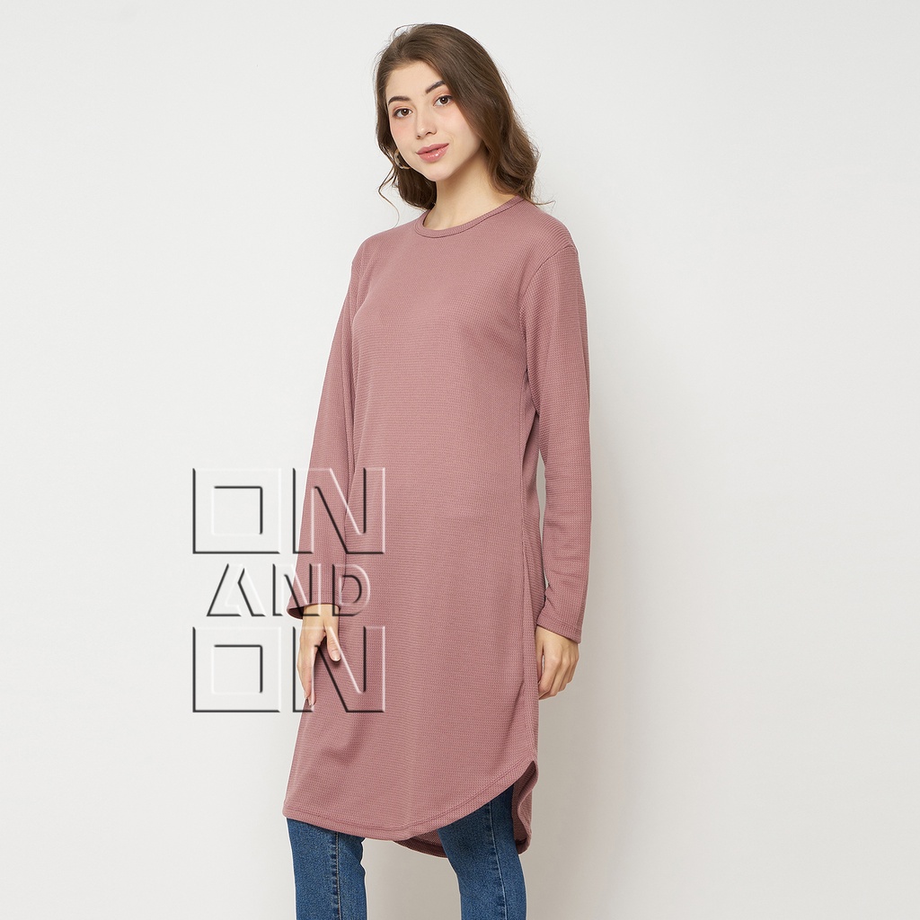 TUNIK  WANITA PANJANG| ATASAN TUNIK WANITA WAFLE | FASHION MUSLIM