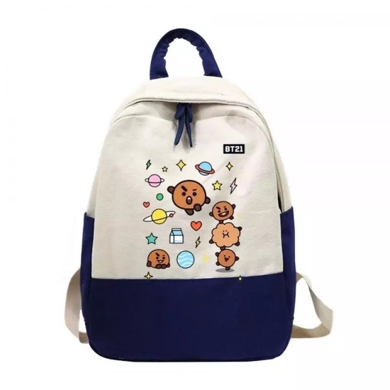 TAS RANSEL ANAK SEKOLAH BT21 MOTIF EMOTIC BUNNY MUAT LAPTOP