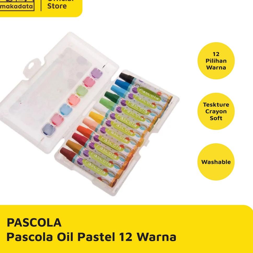

o72➠ CRAYON / OIL PASTEL PASCOLA ISI 12 WARNA MURAH