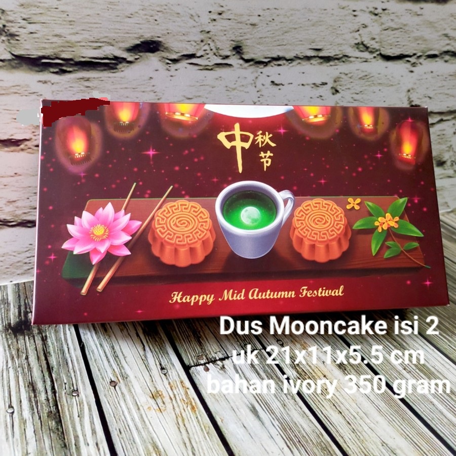 

Kotak Kue Bulan Muat 2pcs 125gr Mooncake Box Kardus Hampers B1