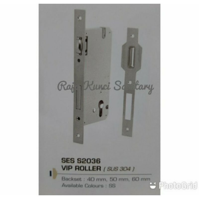 Bodi Pelor SES VIP S 2036-40/50/60MM Stainless SUS 304/Kunci Pintu/SES