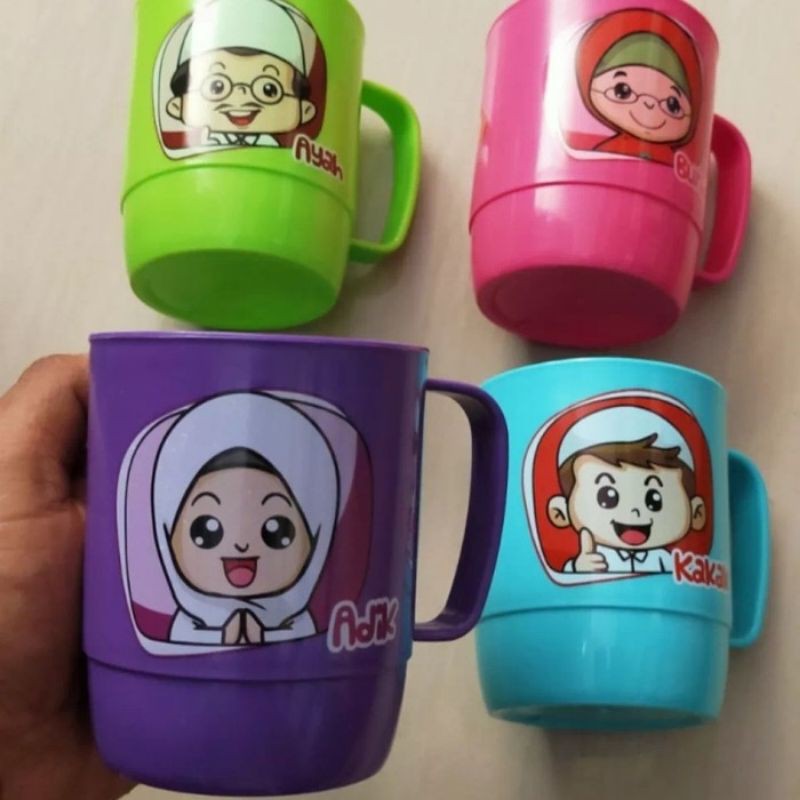 Mug family set dapat 4 pcs gelas mug