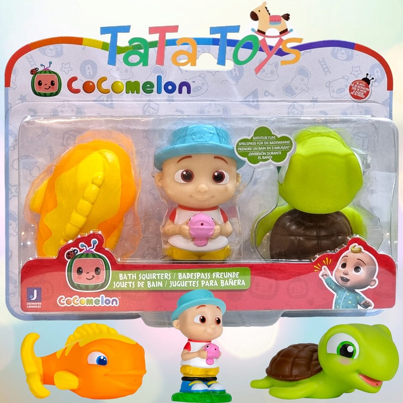 CoCoMelon Official Bath Squirters - Mainan Mandi Anak JJ - Ikan - Kura-Kura - Jazwares Original
