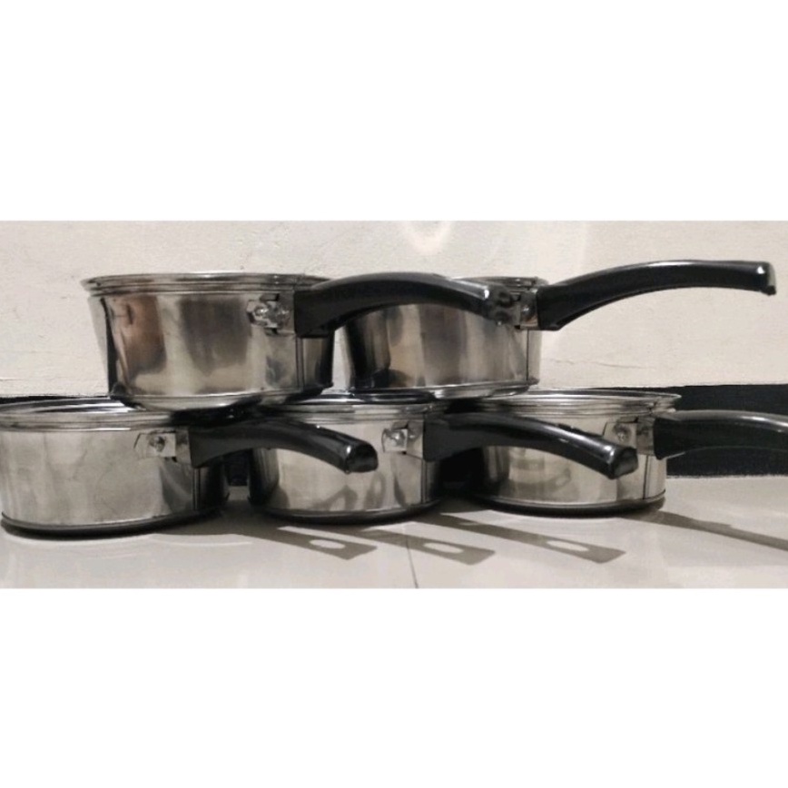 Panci Sauce Pan Milk Pot Stainless Stenlis Rebus Air Mie Susu Saus Panci Serbaguna Pegangan Gagang Di 16 cm