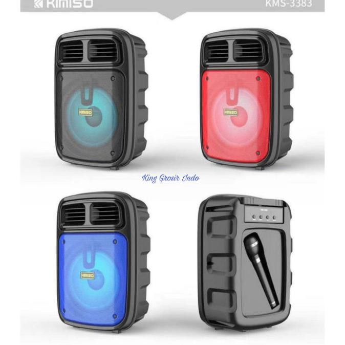 TERMURAH  Promo Speaker Bluetooth LED KIMISO 3383 Plus Mic Wireless Speaker