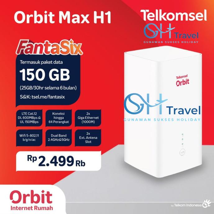 TELKOMSEL ORBIT MAX MODEM WIFI 4G LTE FREE 150GB HUAWEI B818 UNLOCK
