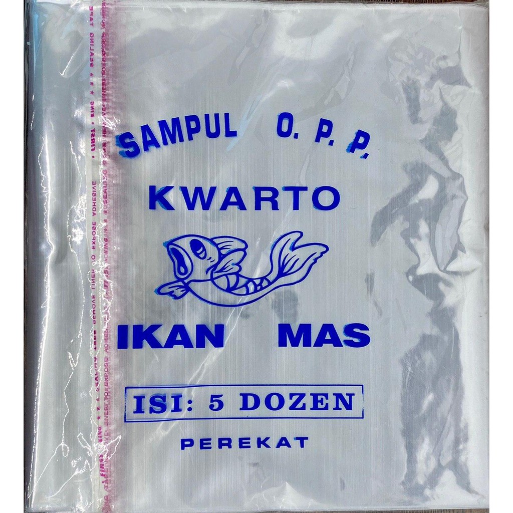 

Sampul Plastik/ Sampul OPP Kwarto - Ikan Mas isi 5 dozen ada perekat