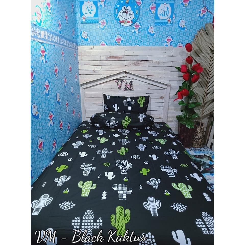 Seprai Sprei Homemade motif lucu  Black Kaktus
