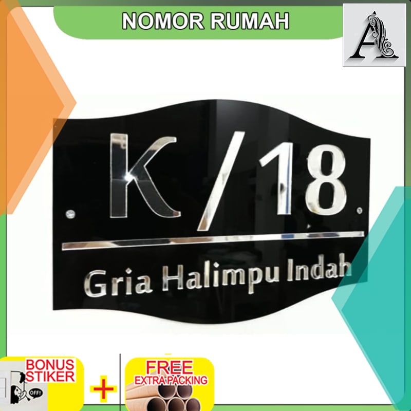 

Terlaris Nomor Rumah 2 Layer Akrilik/Acrylic SILVER