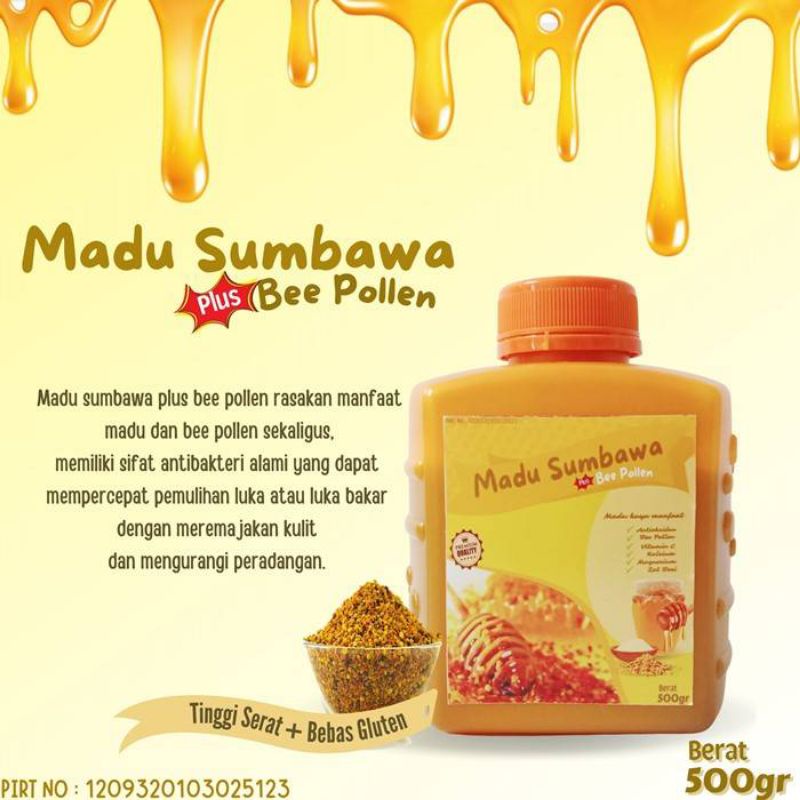 

Madu Sumbawa pluss Bee pollen 500gr
