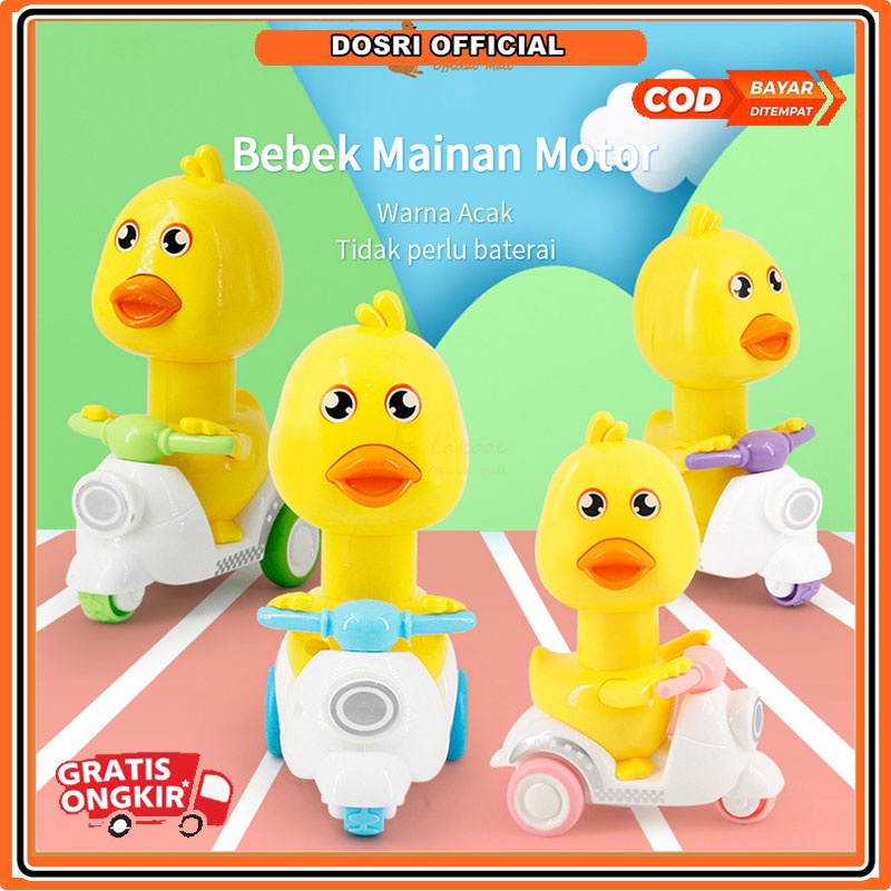 [BISA COD] Mainan Anak Lucu Bebek Motor mainan mobil mobilan anak Tidak Perlu Baterai