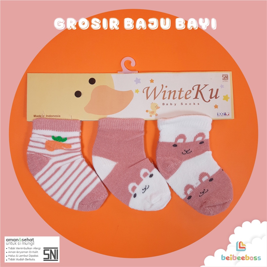 KAOS KAKI WINTEKU BABY KINGDOM BAYI   / KAOS KAKI BAYI MOTIF / GROSIR/  BOY/GIRL
