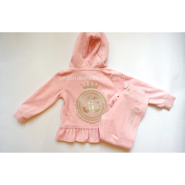 Preloved Juicy Couture Track Velour Set Size 18 bulan