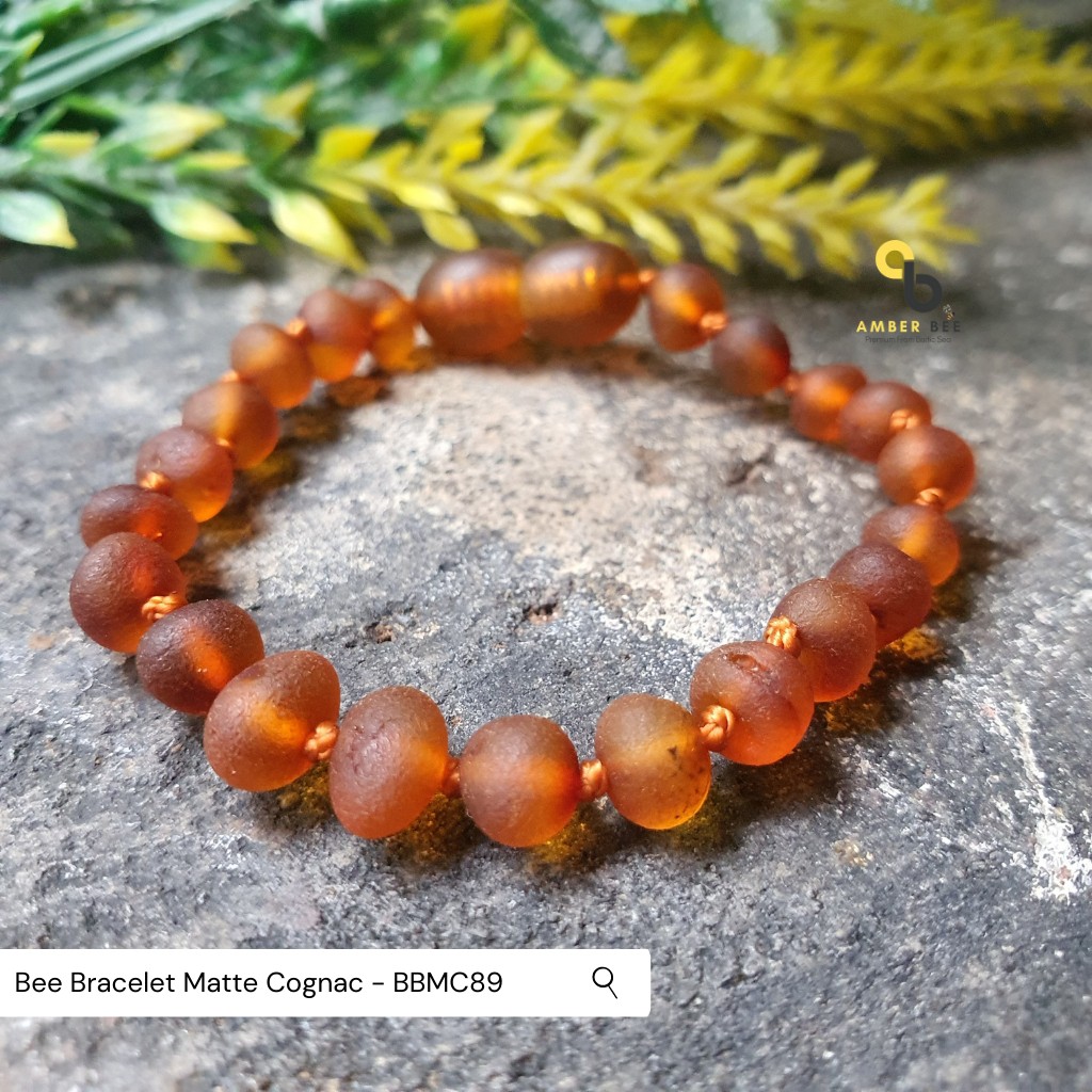 Gelang Amber Baltic Lithuania Balita &amp; Anak Matte Cognac BBMC89 By Amber Bee