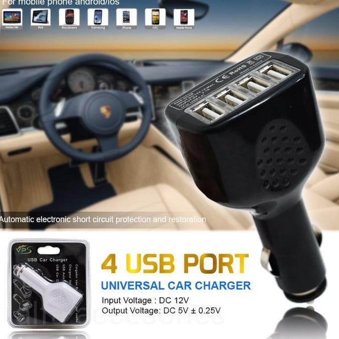 Car Charger 4 Port USB Casan Mobil Charger Saver Advance Super Fast Charging KMS-DC08 High Quality