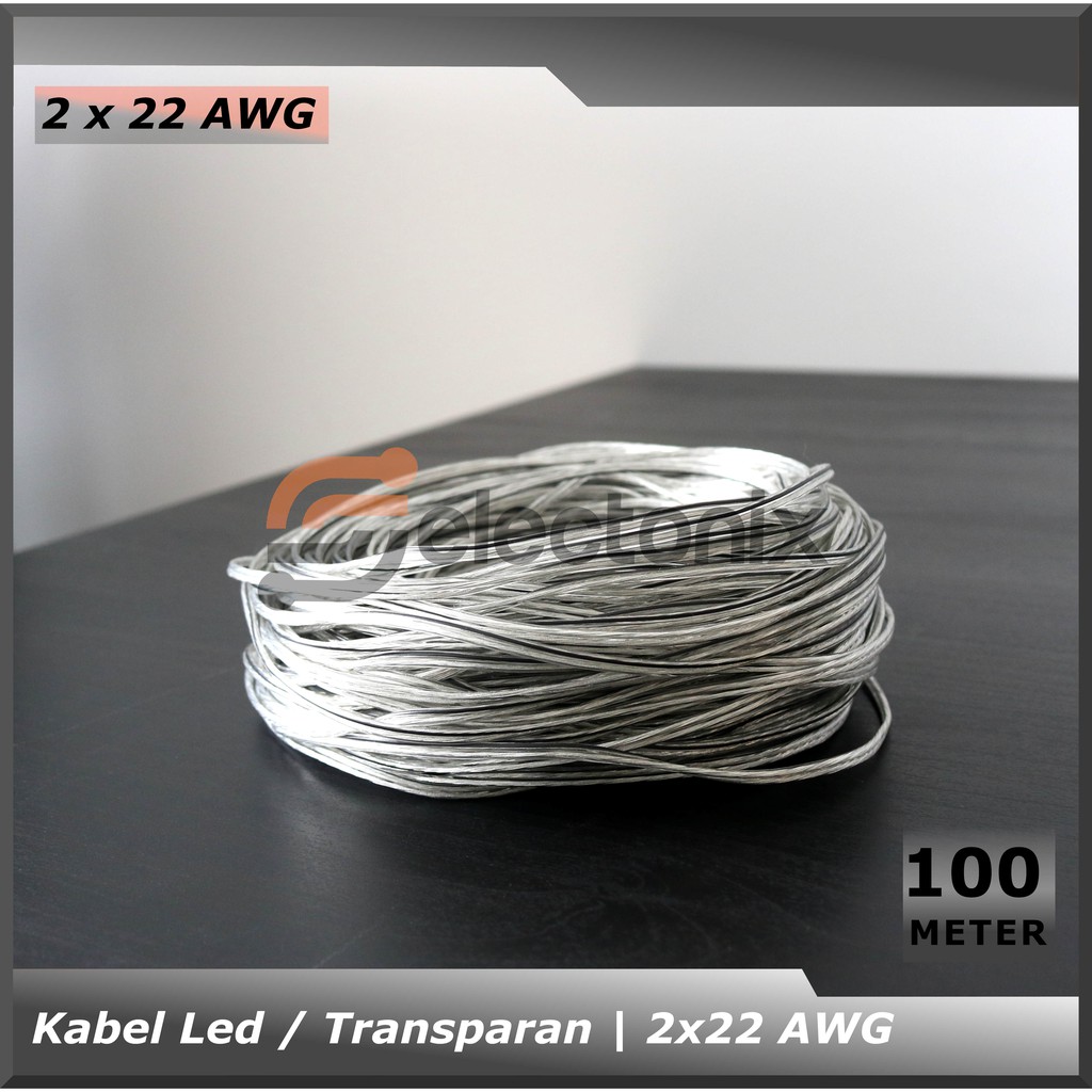 Kabel Listrik 2 x 22 AWG | Transparan [100m]