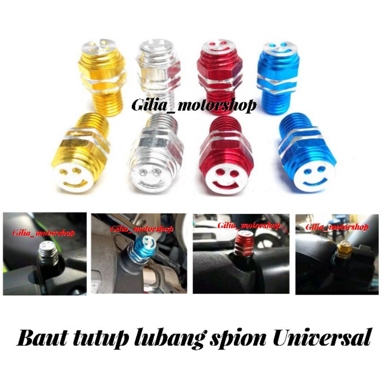 Monel Tutup Baut Spion Honda Yamaha Baut Tutup Lubang Spion Model Smile Nmax Xmax Vario Scoopy Beat