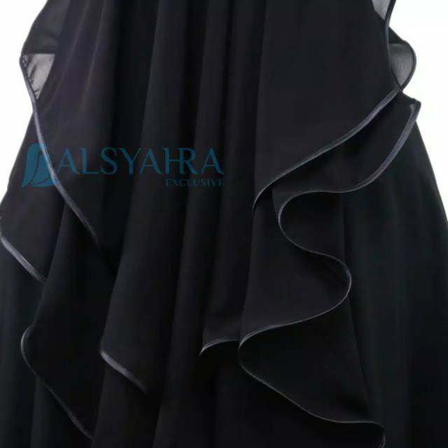 Niqab Butterfly 2 Layer Jetblack By Al Syahra Exclusive