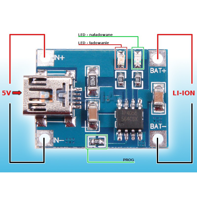 Mini USB Battery Charging Module 1A 5V Charger Batre TP4056