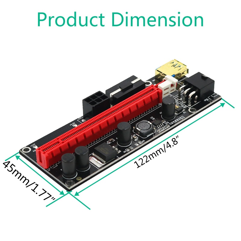 Btsg PCI-E 1X Ke 16X Extender Adapter Card PCI E Graphics Card Usb3.0 Adapter Card