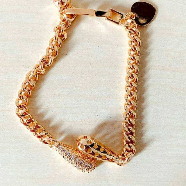 Gelang Anak Stone oval gold xuping