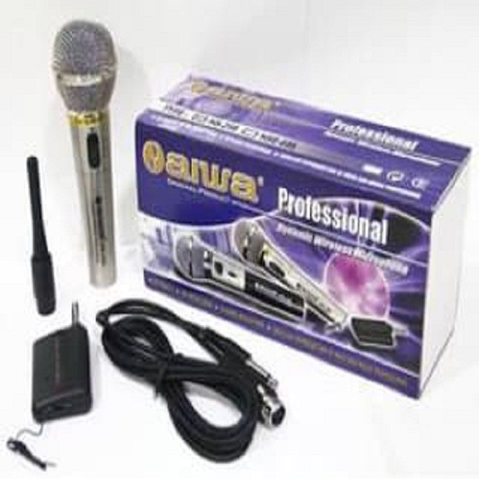 Mic karoke/mic rofon/Mic Aiwa HS 298 Microphone Kabel + Wireless
