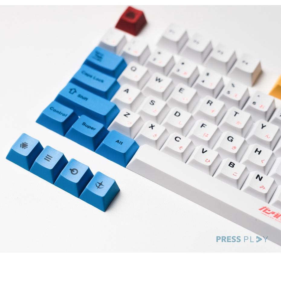 Terlaris.. Gundam Unicorn Japanese PBT Dye Sub Keycaps Keycap Set