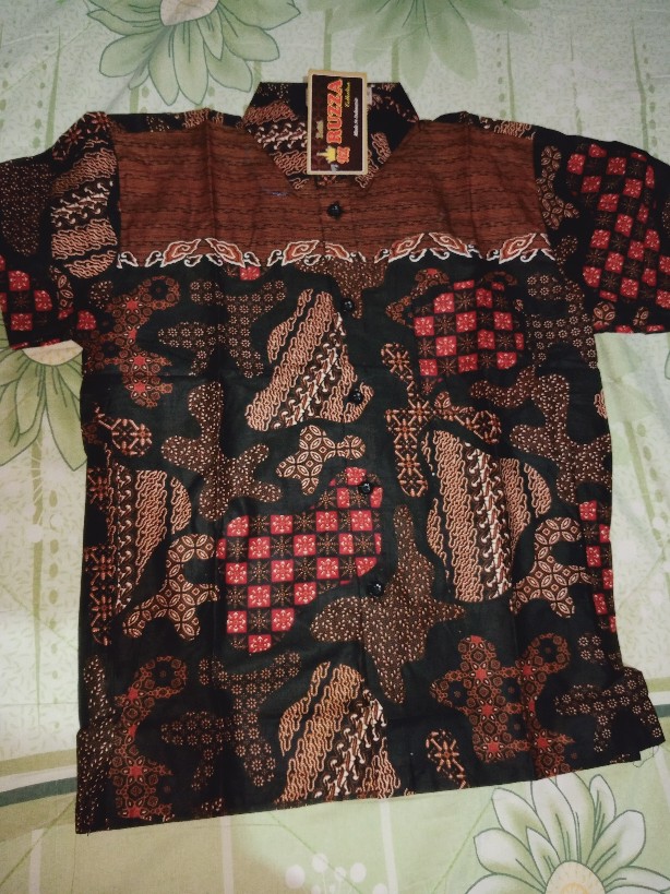Ruzza Batik Anak Ukuran 0-15 Tahun Kemeja Motif Sekar Jagad Sogan Coklat Baju Laki-laki