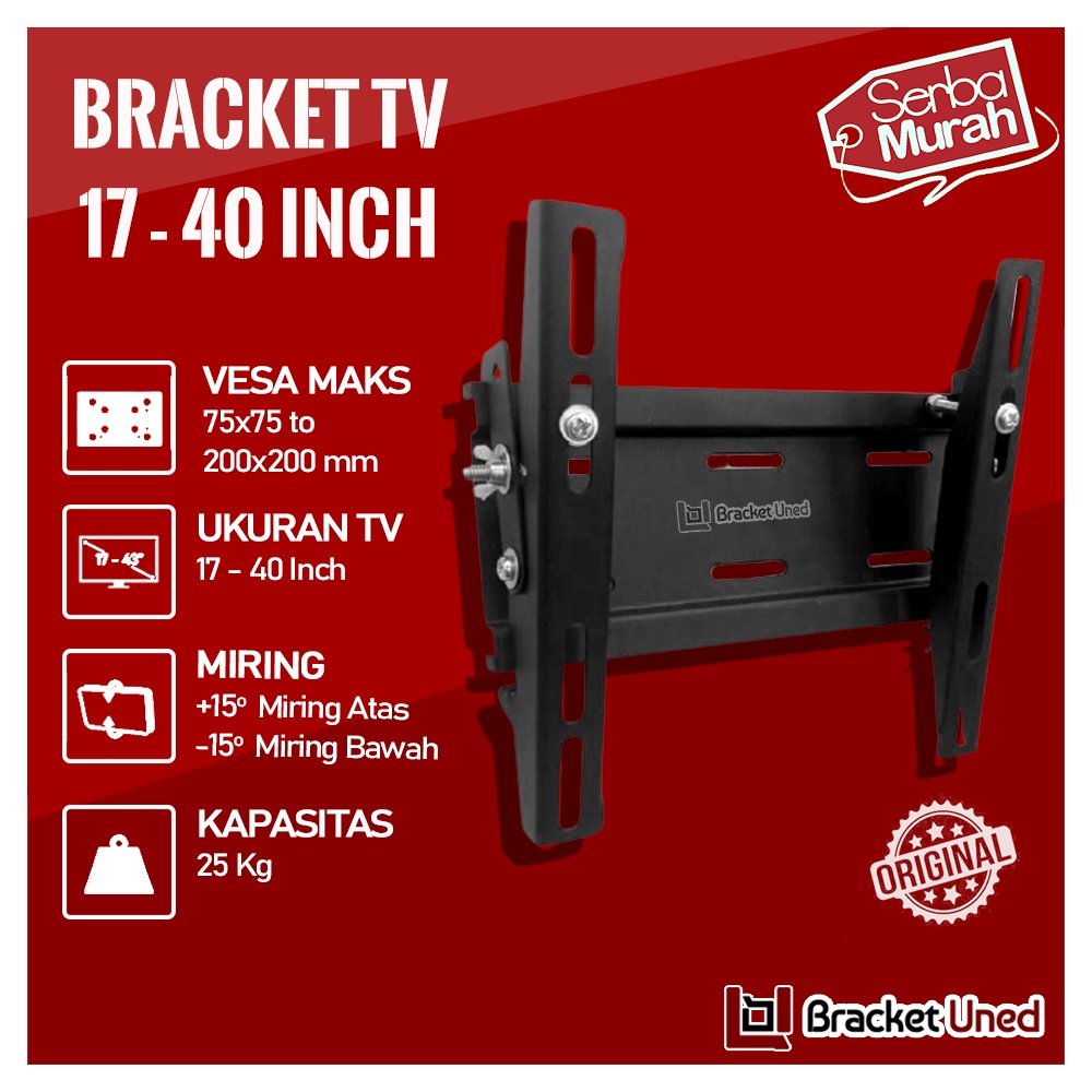 Bracket TV 32 40 43 24 21 29 17 14 inch Cocok 14 - 43 in LED LCD Bisa 3 Arah Breket TV Braket TV Bracket TV Briket TV Brecket TV Breaket TV Gantungan TV  BB1 Fasa