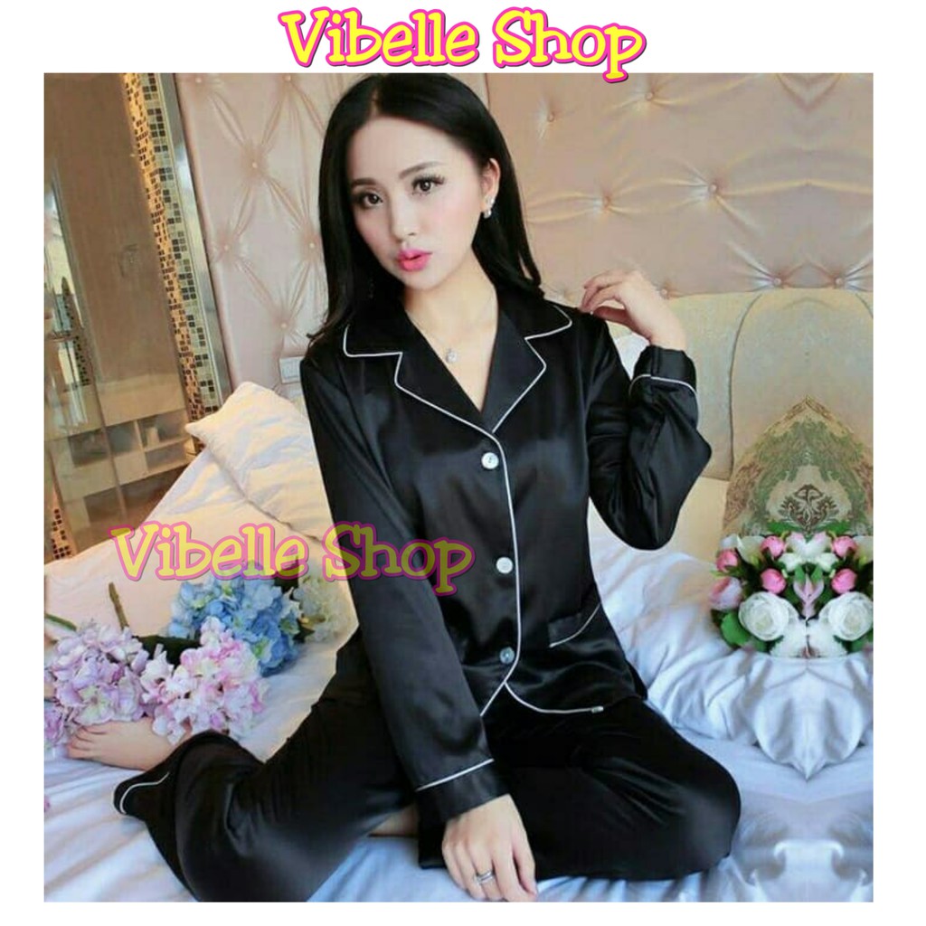 SATINPP - Vibelle Baju Tidur Piyama Satin Silky Velvet Premium Wanita-2