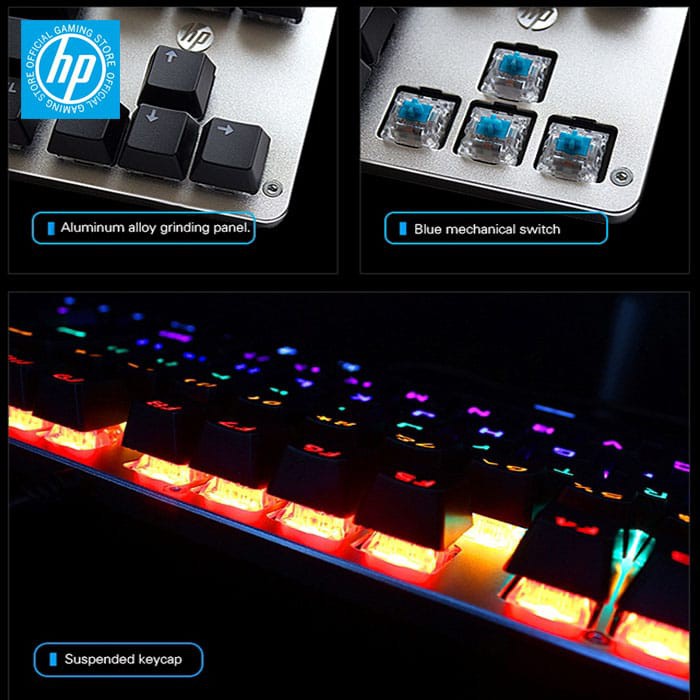 Keyboard Gaming HP GK200 - RGB Blue Switch TKL Mechanical Keyboard  original