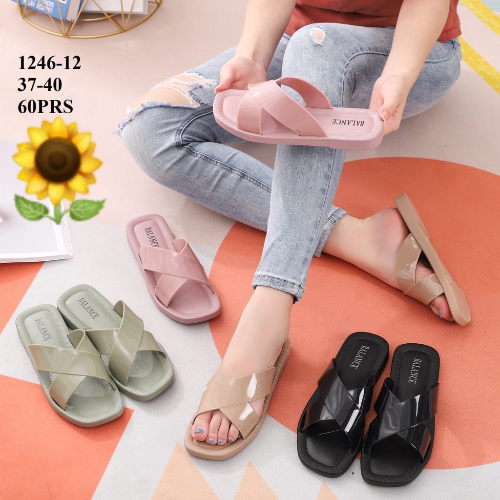 Sandal Karet Jelly Wedges Wanita import Model Terbaru Original Kekinian by AGUNG STYLE Balance 1256-12