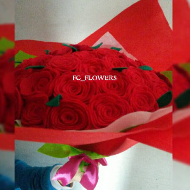 

Buket Bunga Flanel size XXL Besar