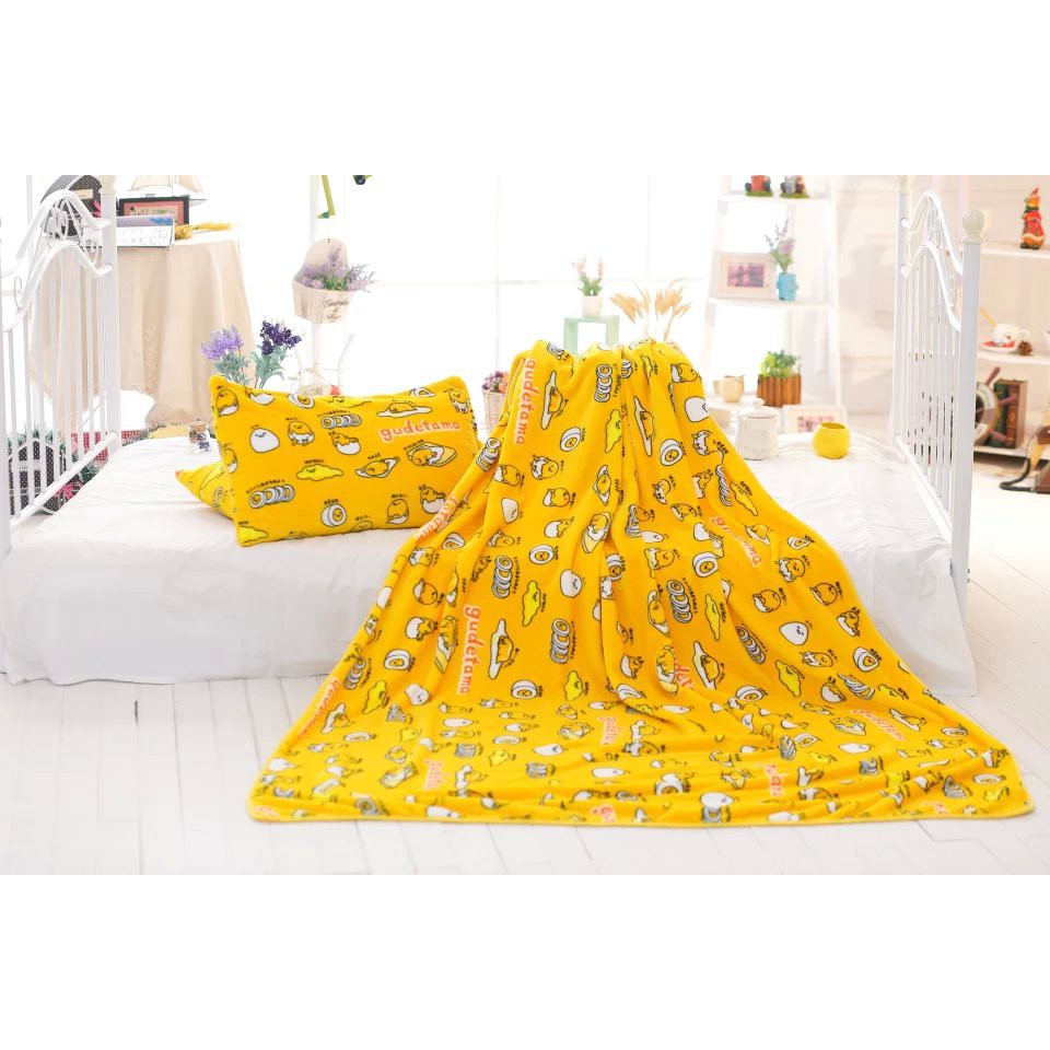 Cute Cartoon Egg Yolk Gudetama Lazy Egg Flannel Blanket Air Conditioning Blanket Shopee Indonesia