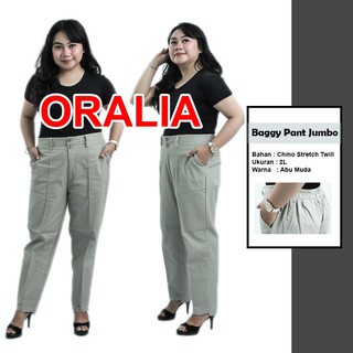 celana jumbo  baggy  pant  resleting celana big size 