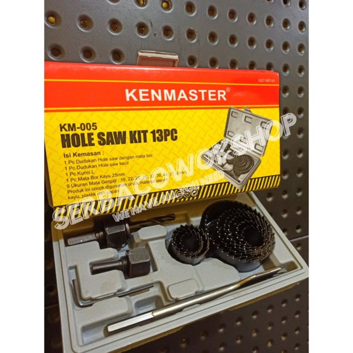 Kenmaster HoleSaw Kit Hole saw Set 13 pcs Carbon Steel Pelubang Kayu