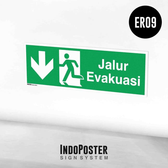 

Stiker Label K3 Safety Jalur Arah Evakuasi Arah Bawah Kiri