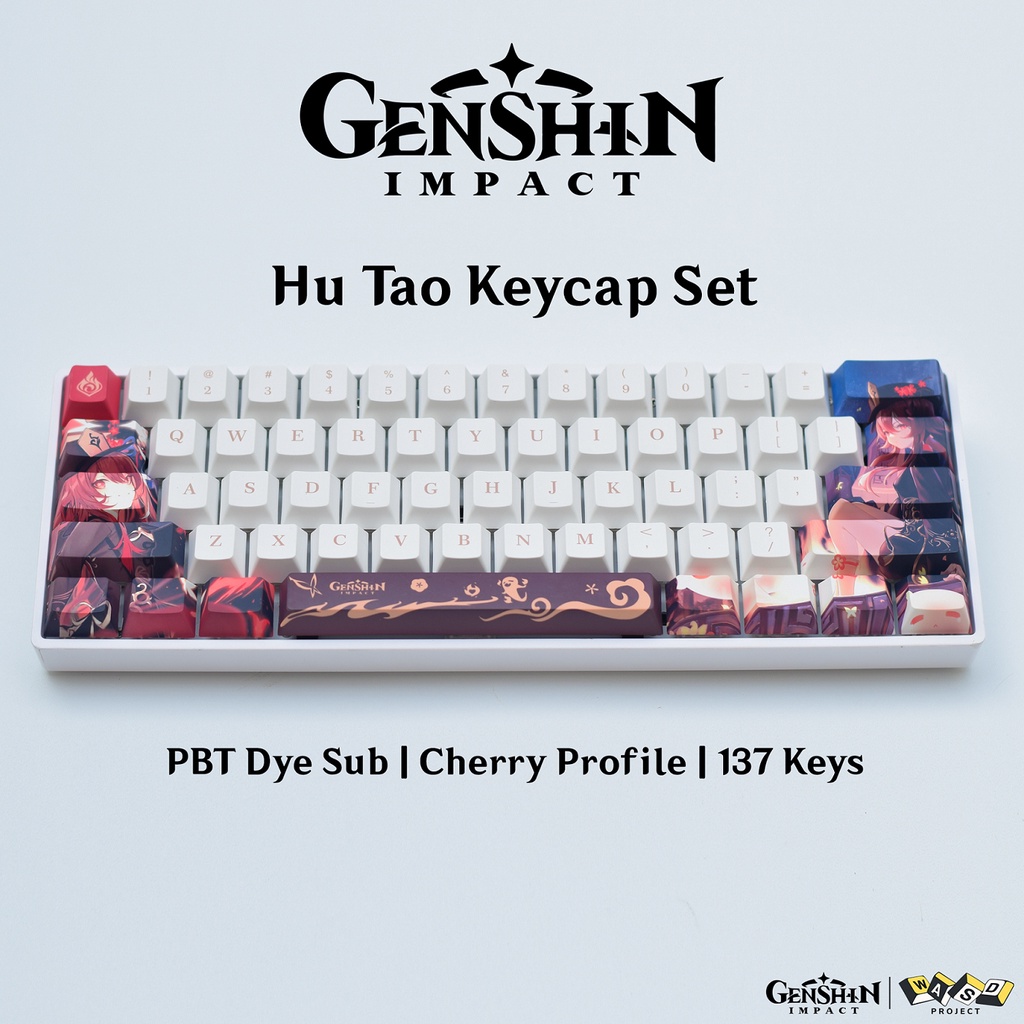 Genshin Impact Hu Tao Keycaps| PBT Dye Sub | Cherry Profile | 137 Keys