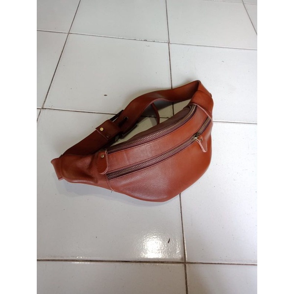 Tas Pinggang Kulit Sapi | Tas Pinggang Kulit Pria | Tas Pinggang Original Leather | Sling Bag Pria |