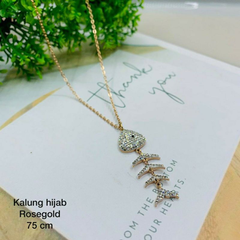 GG Kalung Hijab Tulang Ikan Titanium