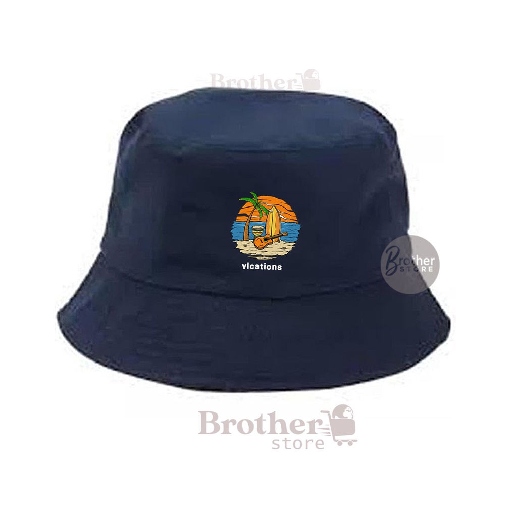 Topi bucket Articlel vications Topi Bucket print cream