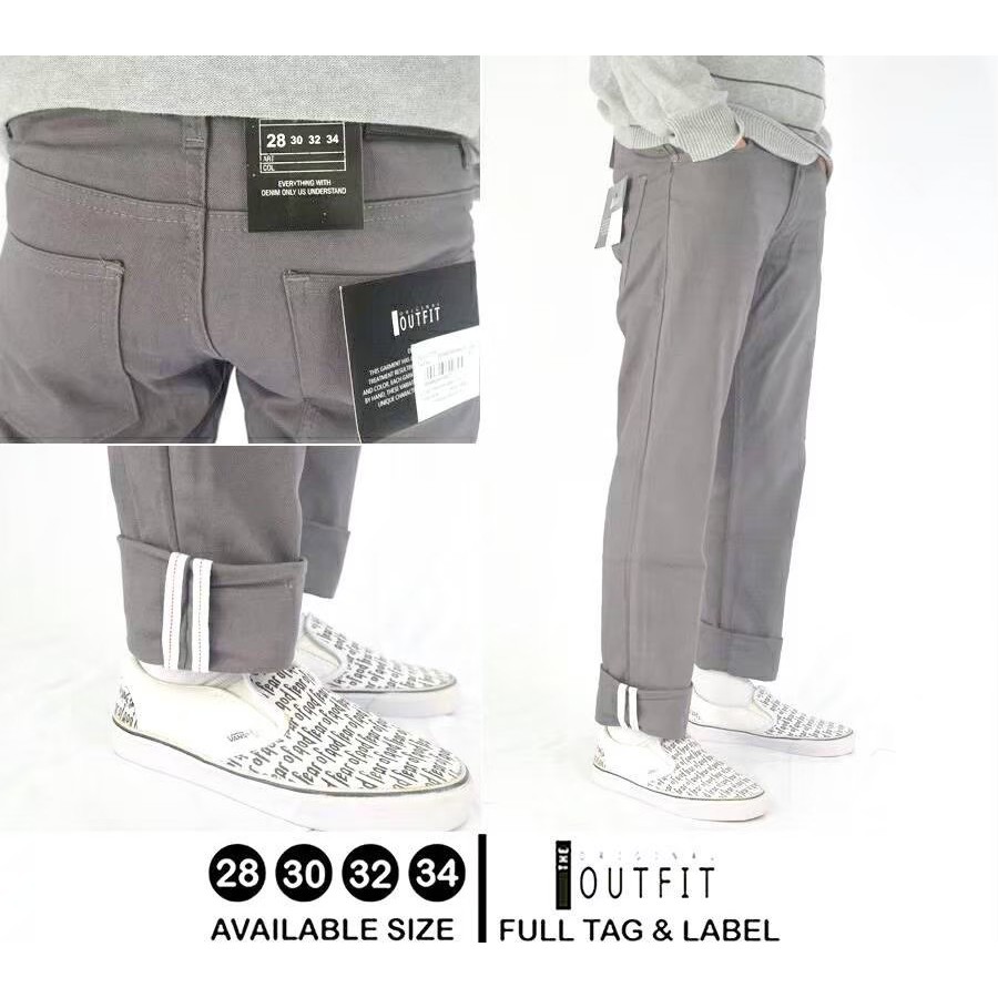 CELANA CHINO PANJANG SELVEDGE ACCENT STRAIGHT CUT - THE ORGINAL OUTFIT [COD]