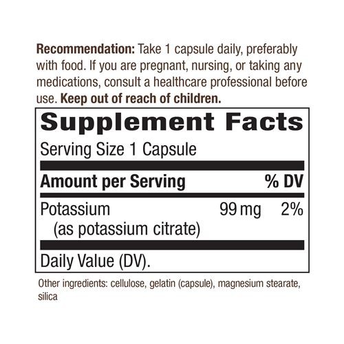 Natures Way Potassium Complex 99 mg 100 Cap Nature Way Potasium