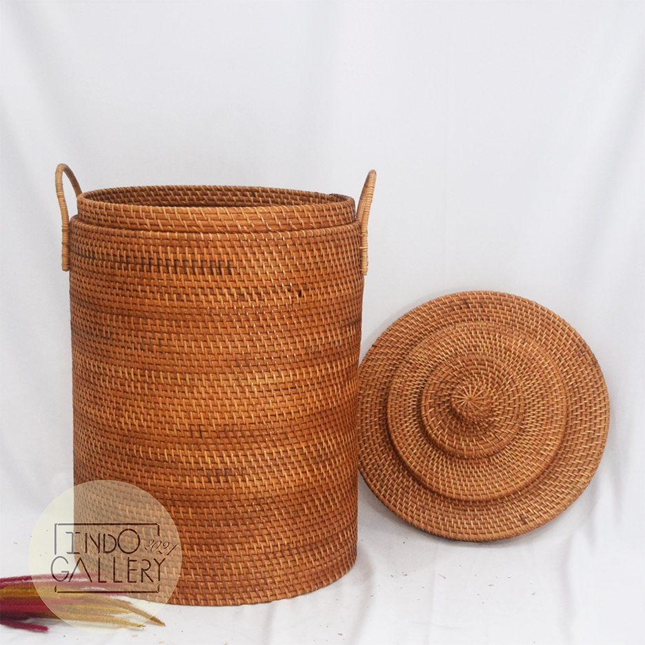 KERANJANG LAUNDRY TUTUP BERTINGKAT / KERANJANG BESAR LAUNDRY - ROTAN